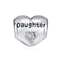 Sterling silver heart zircon bracelet and necklace charm for mother by Plush Fashion Hub, featuring sparkling stone details.