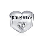 Sterling silver heart zircon bracelet and necklace charm for mother by Plush Fashion Hub, featuring sparkling stone details.