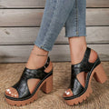 Shopimist open toe block heel sandals featuring stylish design and comfortable chunky heels, perfect for casual or dressy occasions.