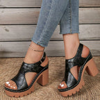 Shopimist open toe block heel sandals featuring stylish design and comfortable chunky heels, perfect for casual or dressy occasions.