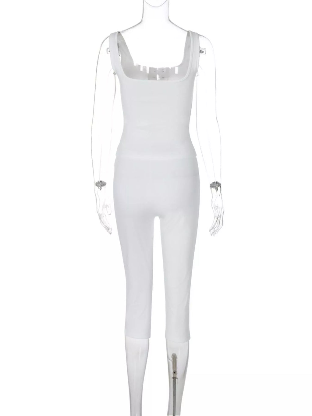 Shopimist lace-up tank top and capris set, featuring a stylish matching athletic outfit with trendy design and comfortable fit.