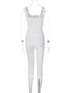 Shopimist lace-up tank top and capris set, featuring a stylish matching athletic outfit with trendy design and comfortable fit.