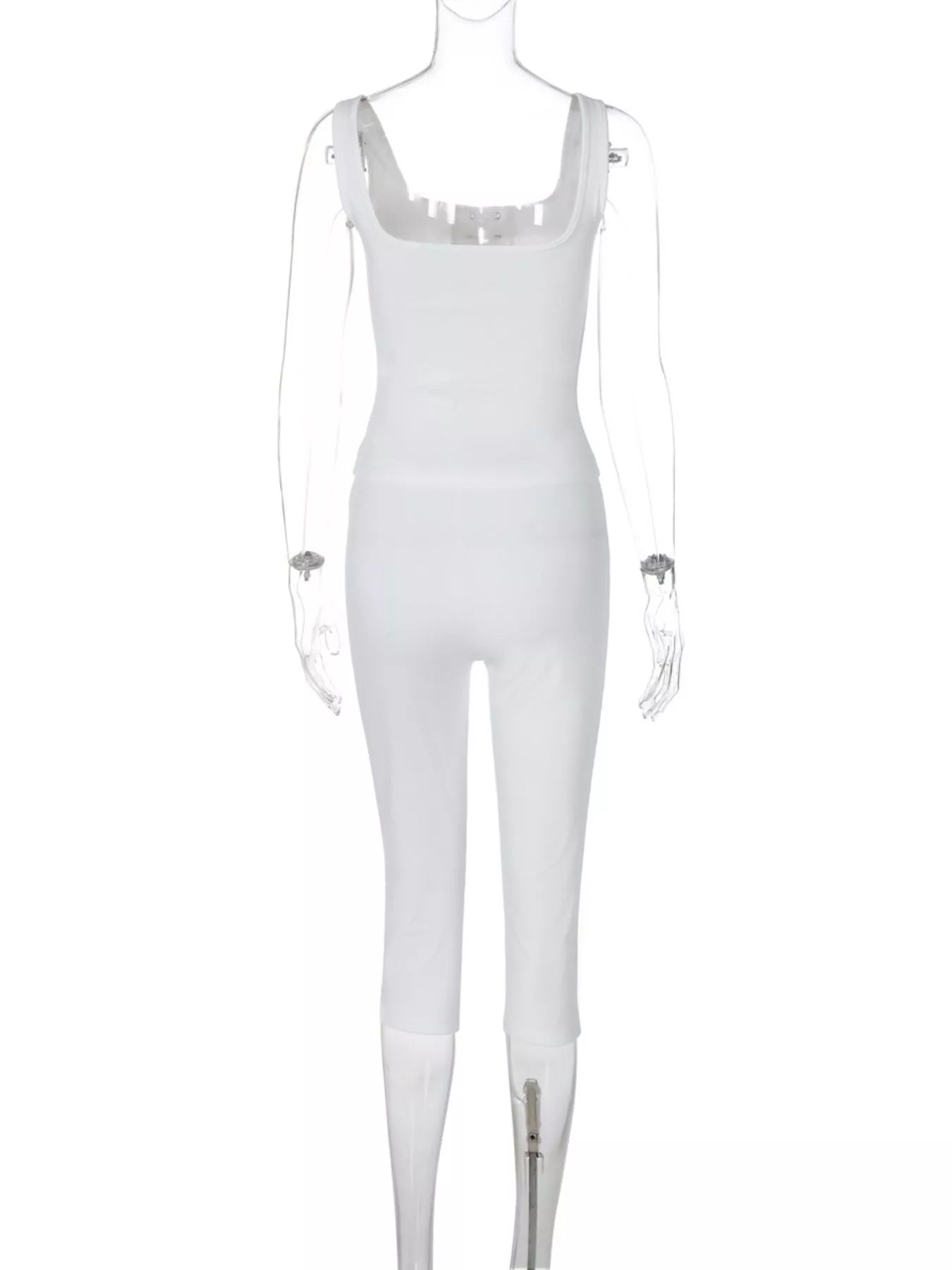 Shopimist lace-up tank top and capris set, featuring a stylish matching athletic outfit with trendy design and comfortable fit.