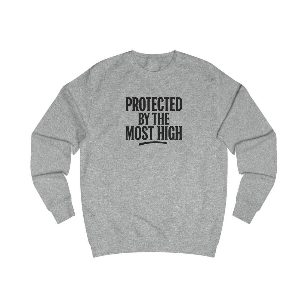 Wear Your Worship Psalm 91 sweatshirt featuring a crewneck with inspirational "Protected By The Most High" design, casual apparel.