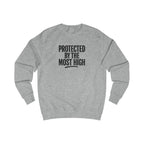 Wear Your Worship Psalm 91 sweatshirt featuring a crewneck with inspirational "Protected By The Most High" design, casual apparel.