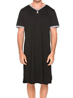 Men's plus size loungewear with contrast trim on short sleeve top, comfortable casual wear from Trendsi.