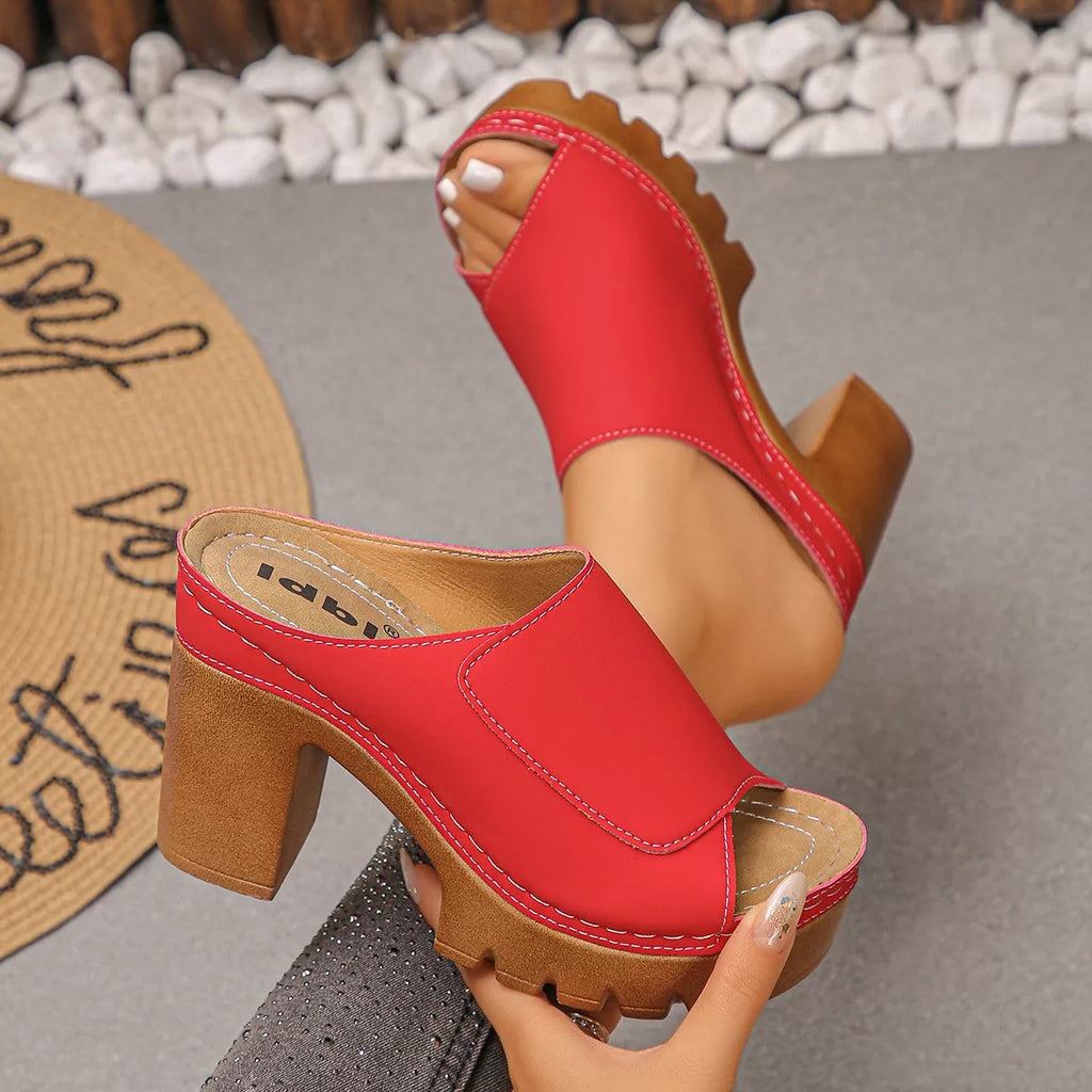 Open toe block heel sandals by Shopimist featuring stylish design and comfortable chunky heel, perfect for casual or dressy occasions.
