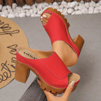 Open toe block heel sandals by Shopimist featuring stylish design and comfortable chunky heel, perfect for casual or dressy occasions.