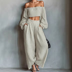 Relaxed Wide-Leg Trouser Set