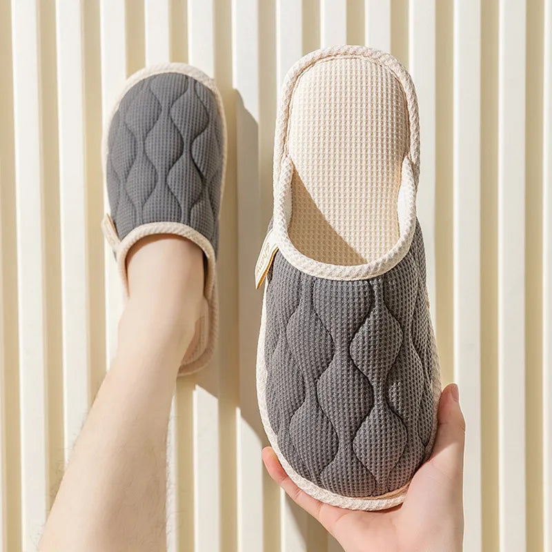 Shopimist round toe flats slippers with soft fabric upper and comfortable sole, ideal for casual wear and indoor comfort.