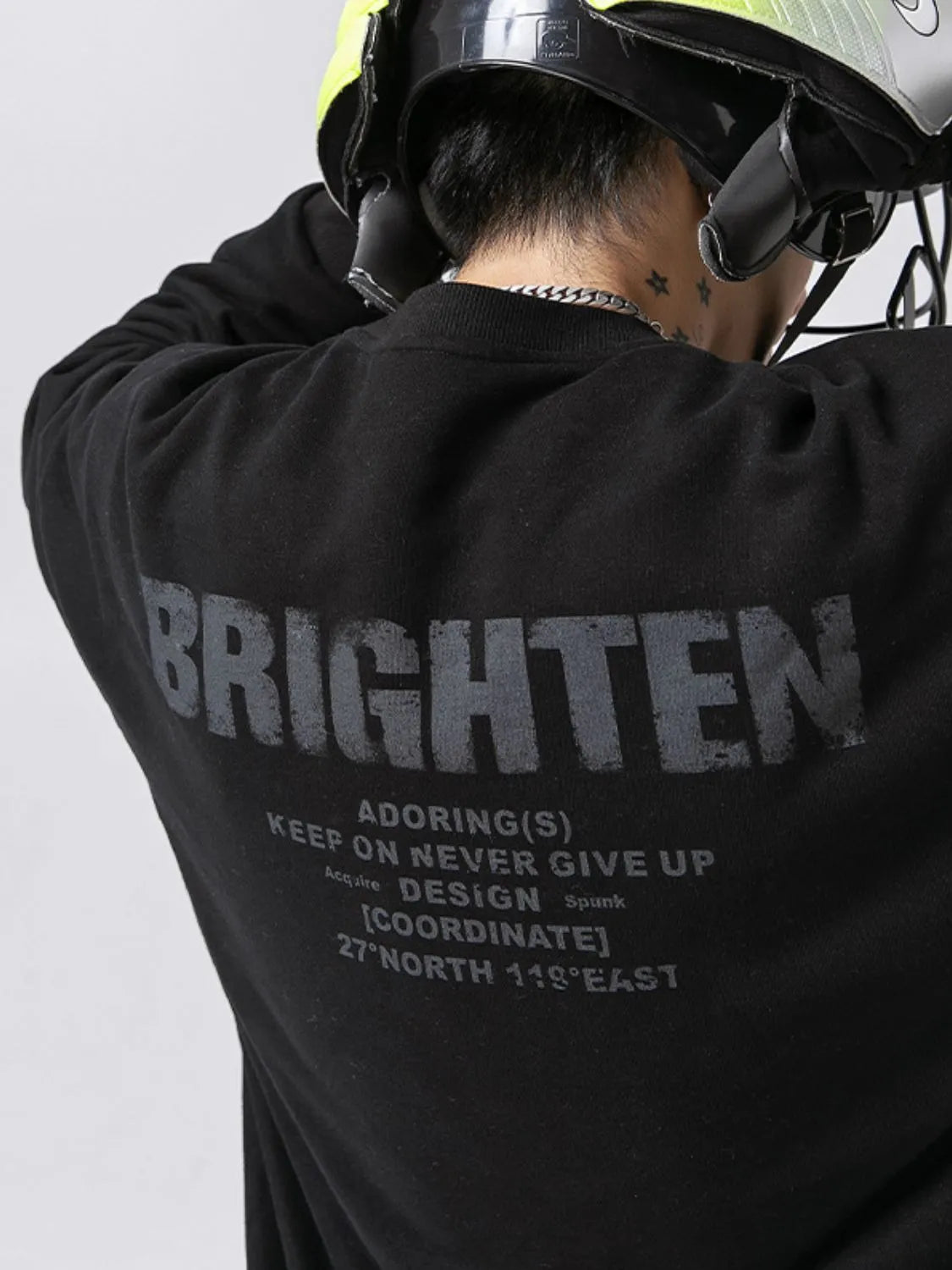 Men's long sleeve sweatshirt with letter graphic design, round neck, casual style by Trendsi