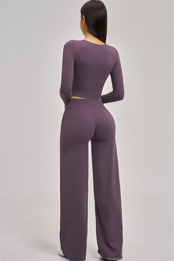 Fitglutes Activewear long sleeve crop top from The Swoon collection, shown in a stylish design perfect for gym and workout sessions.