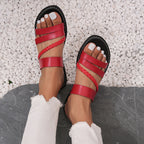 Shopimist open toe flats sandals with sleek design and comfortable straps, ideal for casual summer wear.