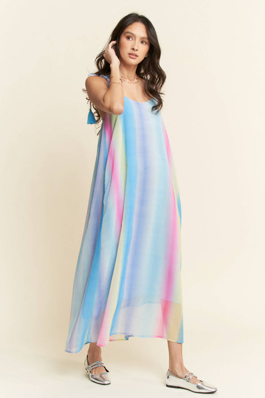 Ombré Rainbow Pastel Maxi with Tassles Pretty Little Patriot