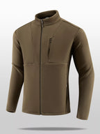 Men's plus size full-zip fleece jacket by Shopimist, showing a cozy navy fleece with a front zipper and stand collar.