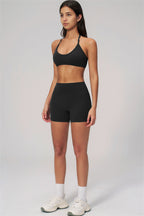 Fitglutes Activewear sports bra and shorts set, breathable gymwear for workout and fitness activities, in a stylish 2-piece design.