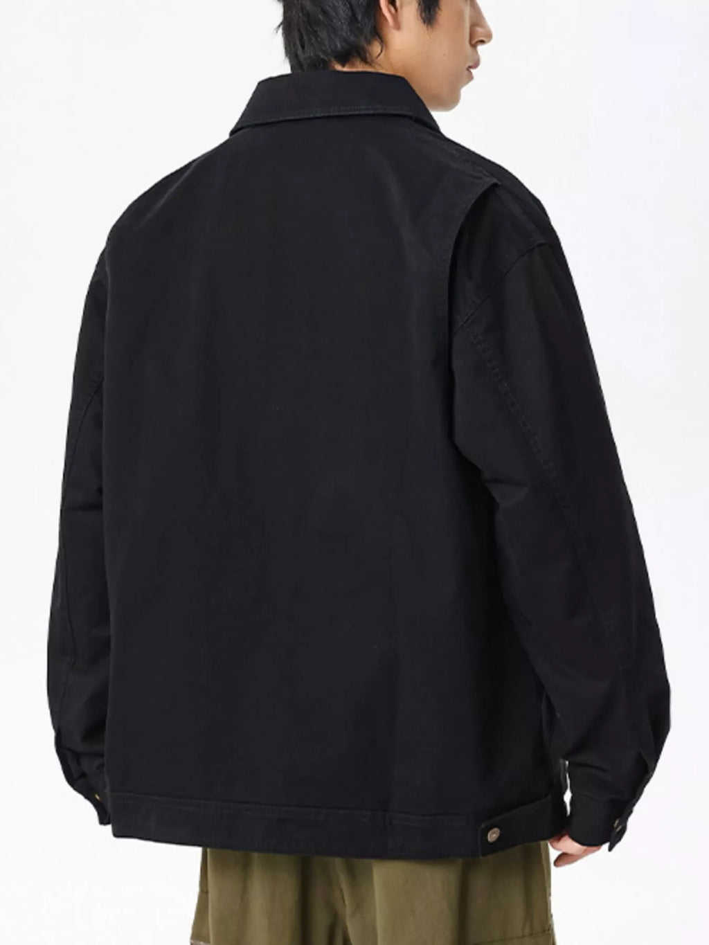 Men's plus size casual zip-up jacket by Shopimist featuring a comfortable fit and front pockets.