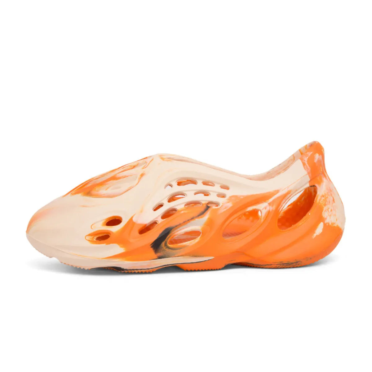 Trendsi hollow-out flat sandals showing open-toe design with cut-out details and minimalist style in neutral color.