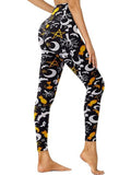 FitiqueFit cropped high-rise leggings with moon cat print, stylish activewear workout pants for fitness and casual wear.