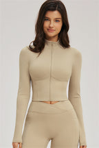 Fitglutes Activewear sports bra, zip jacket, and shorts 3-piece set for gym and workout, in vibrant athletic fabric.