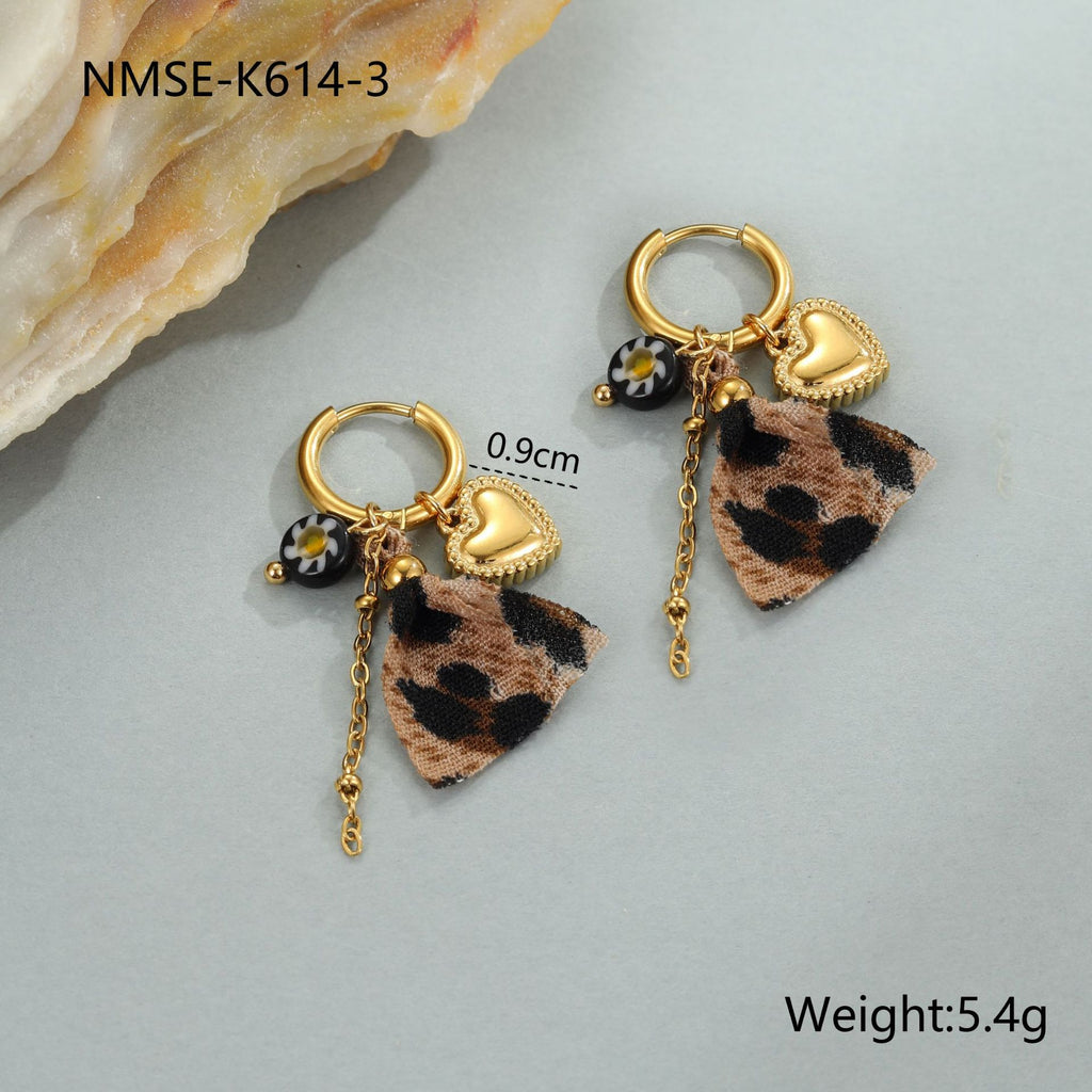 Leopard Series love sun pendant made of stainless steel, featuring a detailed sun and leopard design, from Plush Fashion Hub.