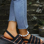 Open toe buckle sandals by Shopimist featuring stylish ankle straps and a comfortable block heel.