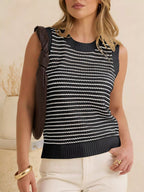 Striped Knit Sweater Vest