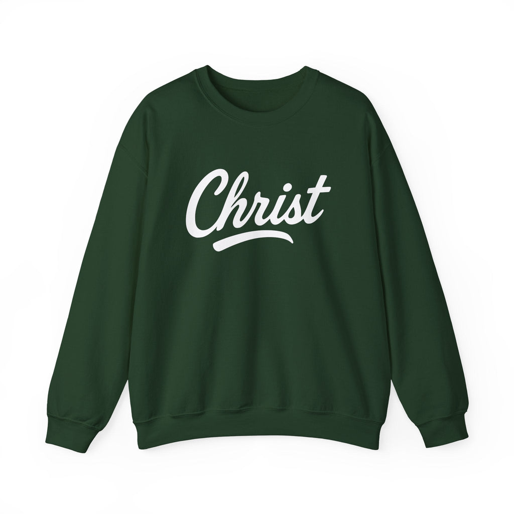 Unisex Christ sweatshirt with Colossians 3:17 scripture print, casual crewneck in soft fabric from Wear Your Worship.