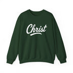 Unisex Christ sweatshirt with Colossians 3:17 scripture print, casual crewneck in soft fabric from Wear Your Worship.
