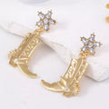 Western style dangle earrings featuring intricate design, crafted by Shopimist, perfect for boho and western fashion looks.