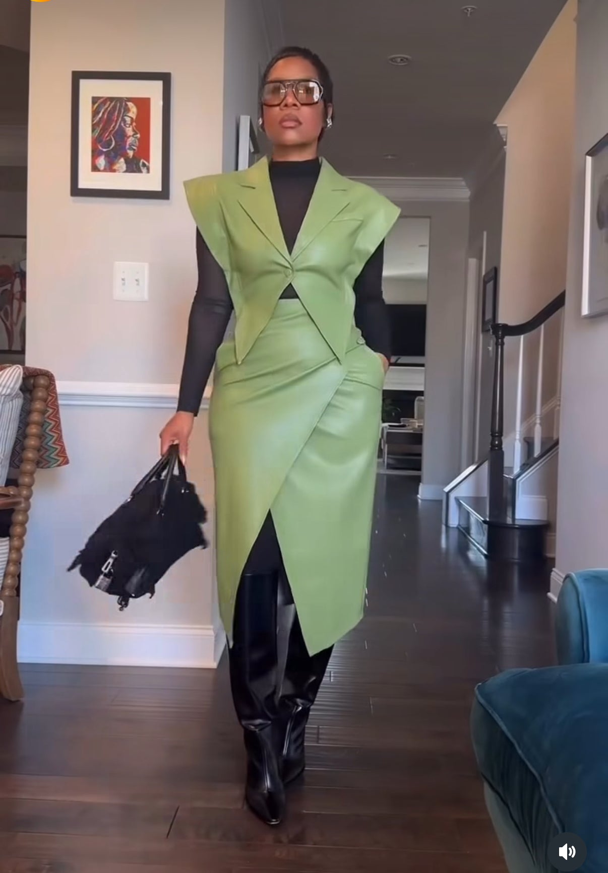 Vegan Leather Vest & Skirt Set The Bella Noire Store