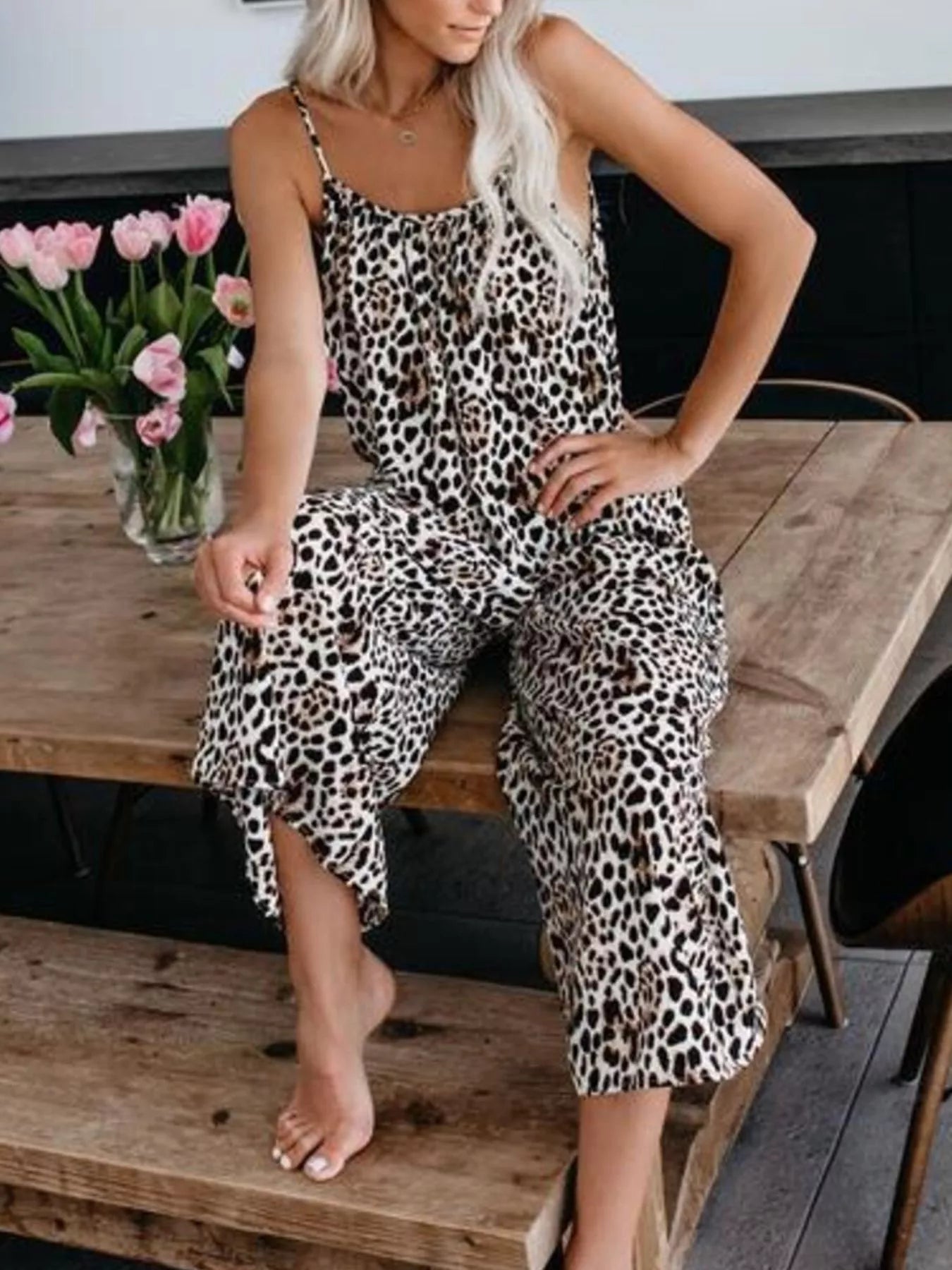 Plus size tie-dye wide leg jumpsuit by Shopimist, full-length view showcasing vibrant colors and relaxed fit.