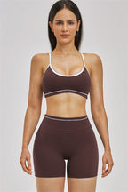 Fitglutes Activewear sports bra and shorts 2-piece set, designed for workout comfort, featuring a sleek athletic style and breathable fabric.