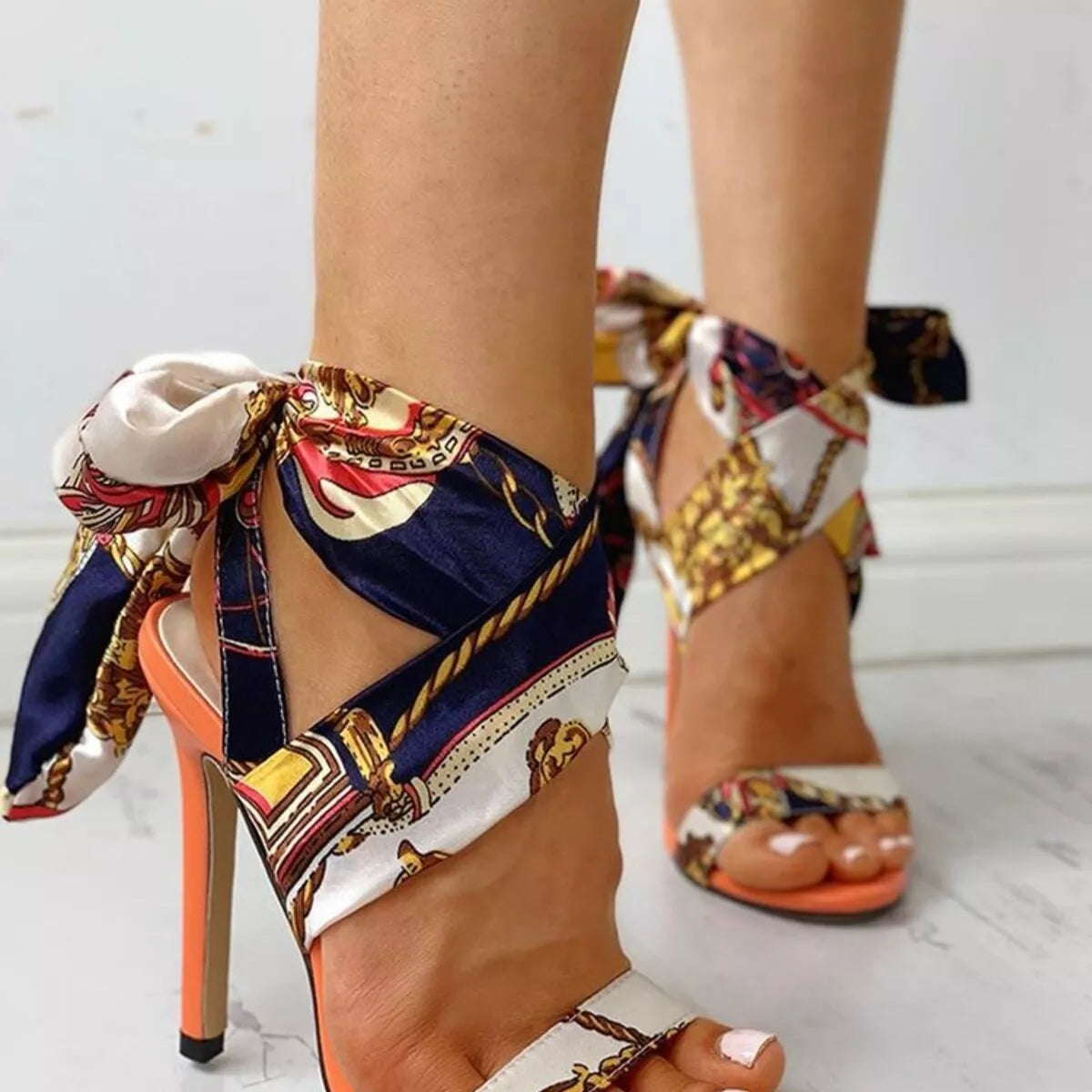 Shopimist open toe stiletto sandals with slim heels and ankle straps, stylish footwear perfect for elegant occasions.