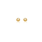 14k yellow gold round stud earrings, 5.0 mm, jewelry accessory with polished finish, perfect for everyday wear.