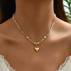 Bead Heart Pendant Necklace