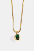 18K gold-plated zircon geometrical shape pendant necklace with modern design, showcasing a stylish accessory for everyday wear.