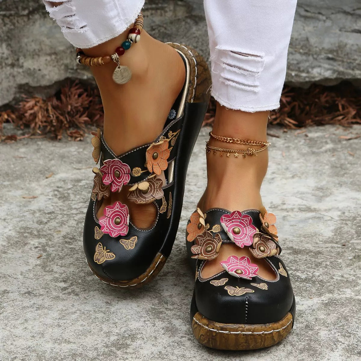 Shopimist round toe platform sandals with chunky soles and adjustable straps, perfect for casual summer wear.