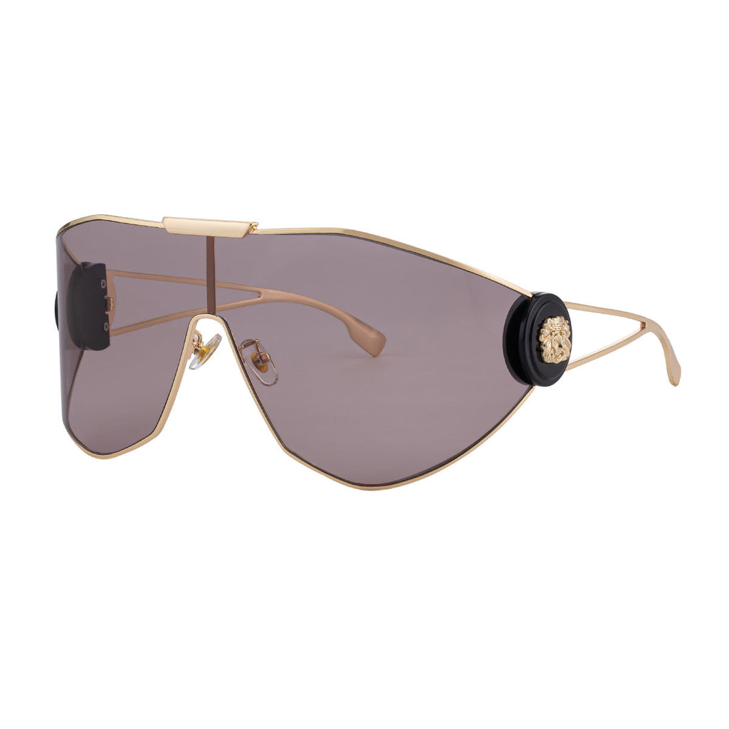 Women's full-frame sports aviator sunglasses by FitiqueFit with integrated UV protection lens, featuring a sleek metal frame and tinted lenses.