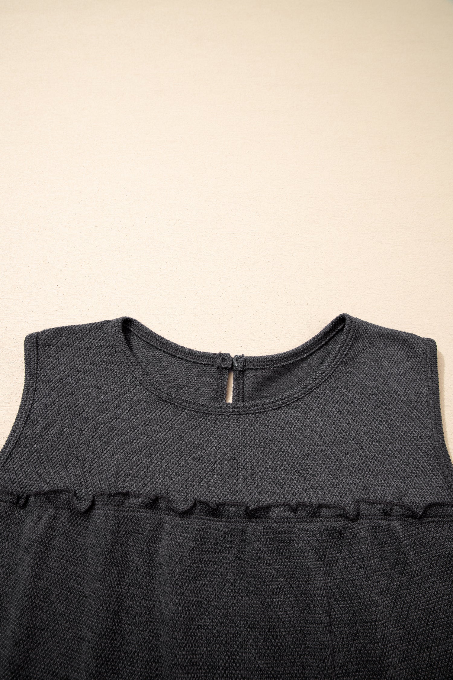 Light blue Macie a Line Tank Top by Threaded Pear, sleeveless design with a fitted silhouette, displayed on a white background.