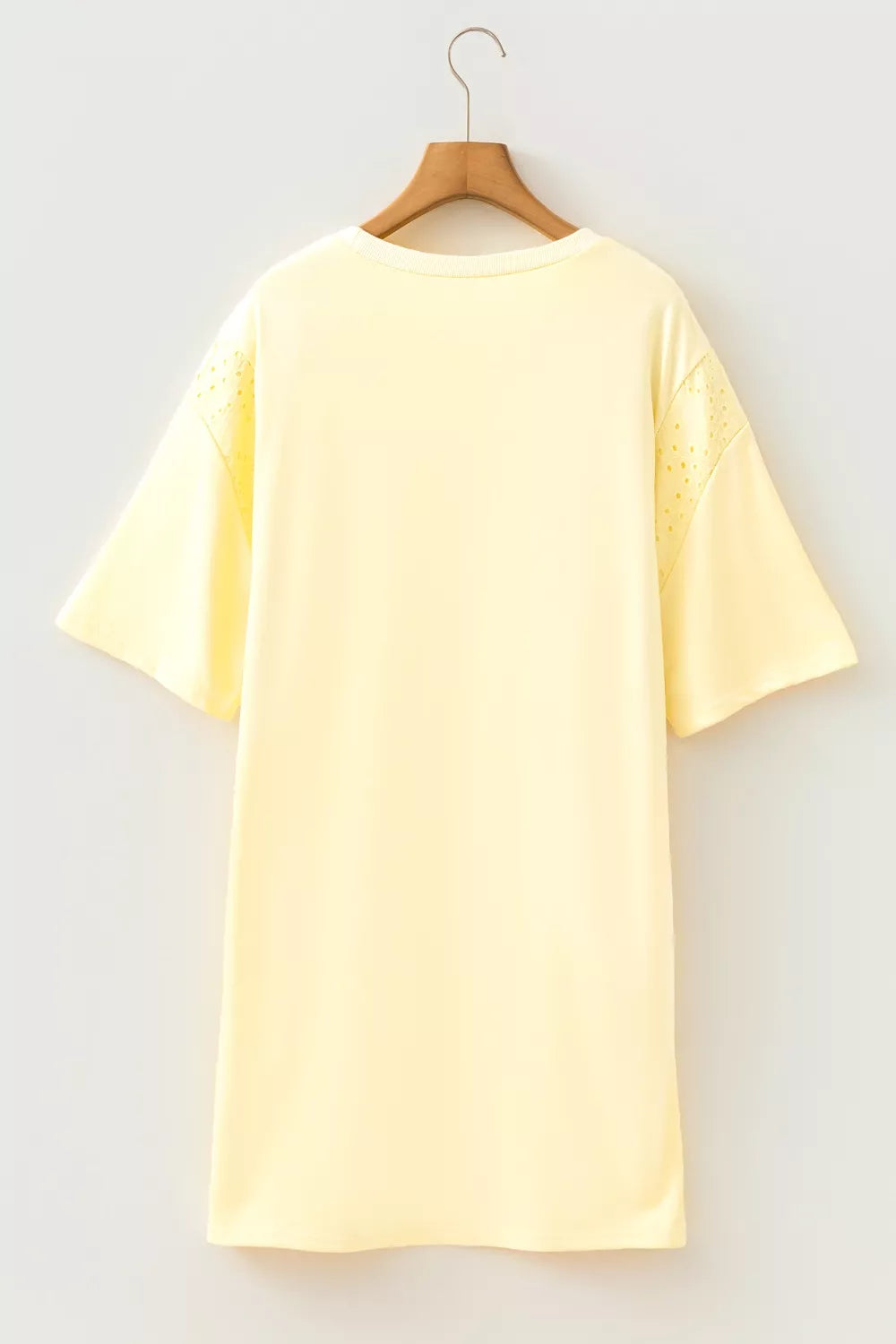 Plush Fashion Hub round neck half sleeve T-shirt dress in soft fabric, casual and comfortable for everyday wear.