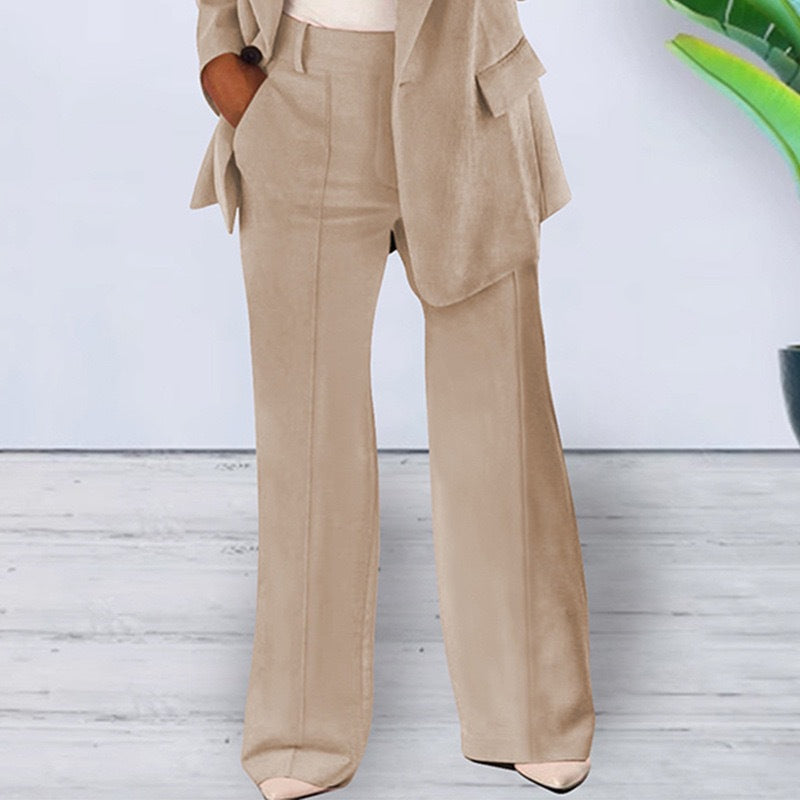 Plush Fashion Hub slim fit blazer with notched collar, tailored outerwear for a sleek, sophisticated look.