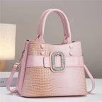 Lizard Patterned Mini Bucket Crossbody Bag with Zipper
