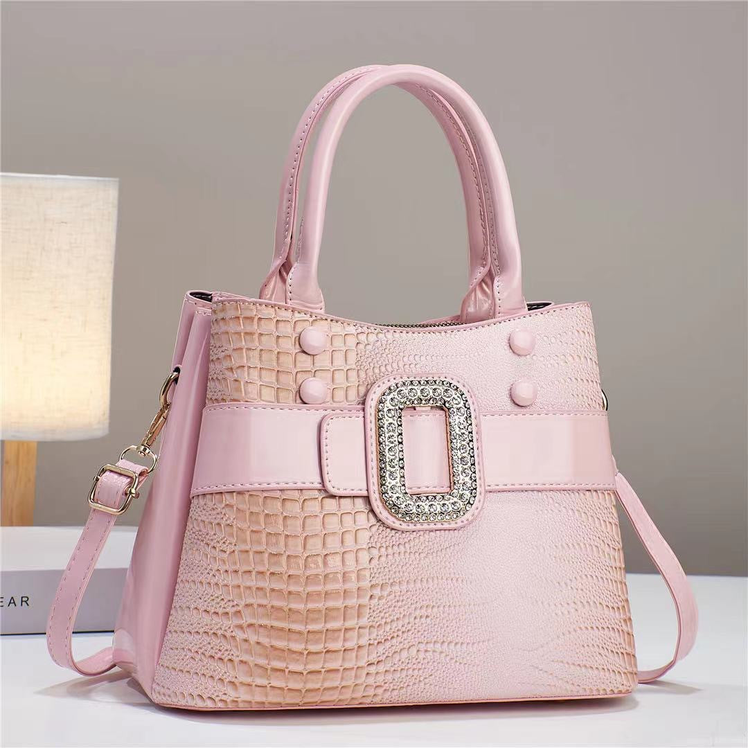Lizard Patterned Mini Bucket Crossbody Bag with Zipper