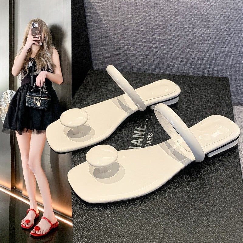 Patent leather square-toe mules heels by Plush Fashion Hub, showcasing sleek design and stylish slip-on footwear.