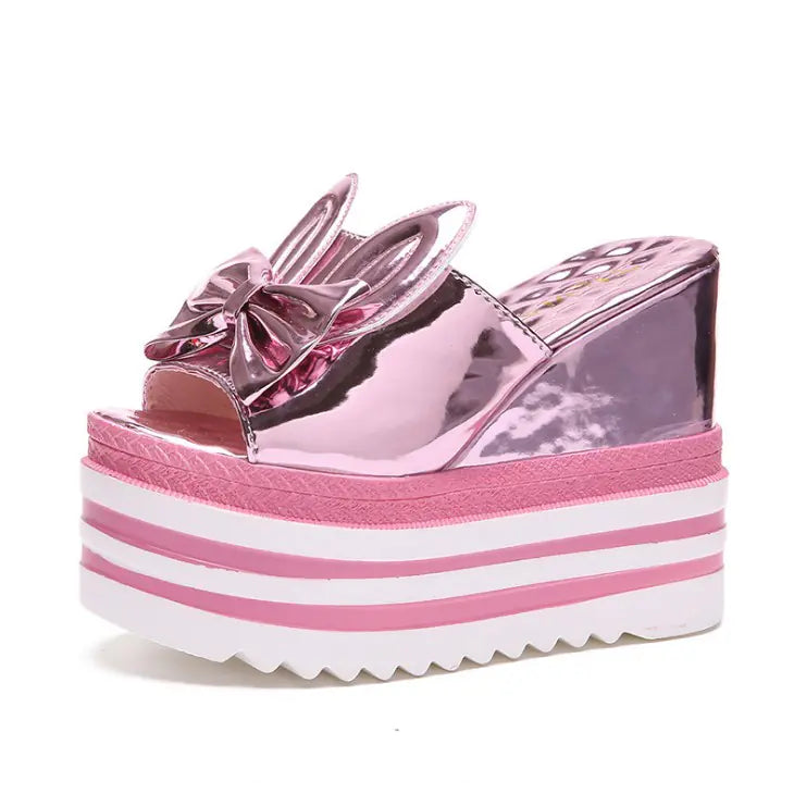 Women's waterproof wedge high heel platform sandals by Trendy Attic Store01, showcasing stylish open-toe design and chunky heel.