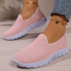 Women's breathable mesh slip-on casual walking flats by Trendsi, lightweight and comfortable for everyday wear.
