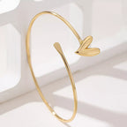 18K gold-plated heart open bracelet with adjustable design, featuring delicate and elegant jewelry from Shopimist.