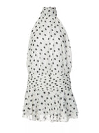 Polka Dot Halter Neck Ruffle Dress