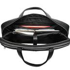Large capacity men's horizontal leather briefcase by Plush Fashion Hub, 17-inch computer bag with first layer cowhide material.